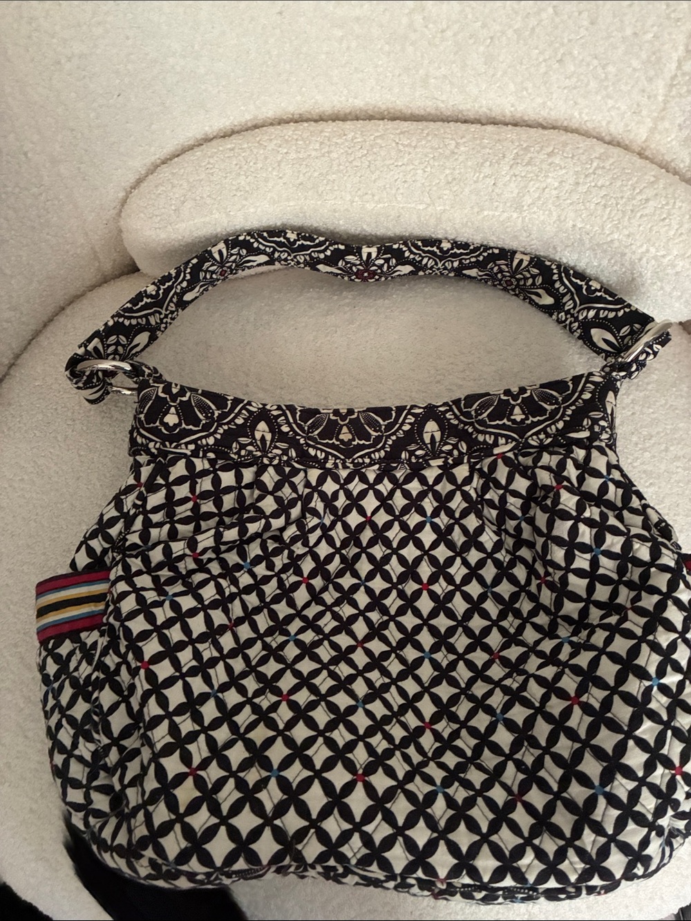 Vera Bradley Reversible Black and White Patterned Purse Barcelona